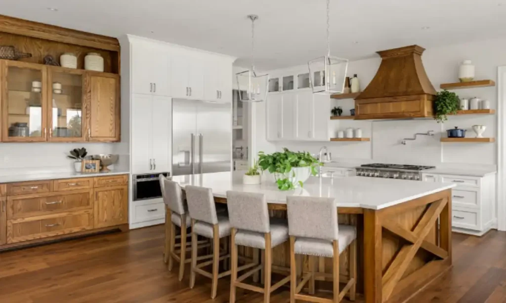 White and Wood Kitchens