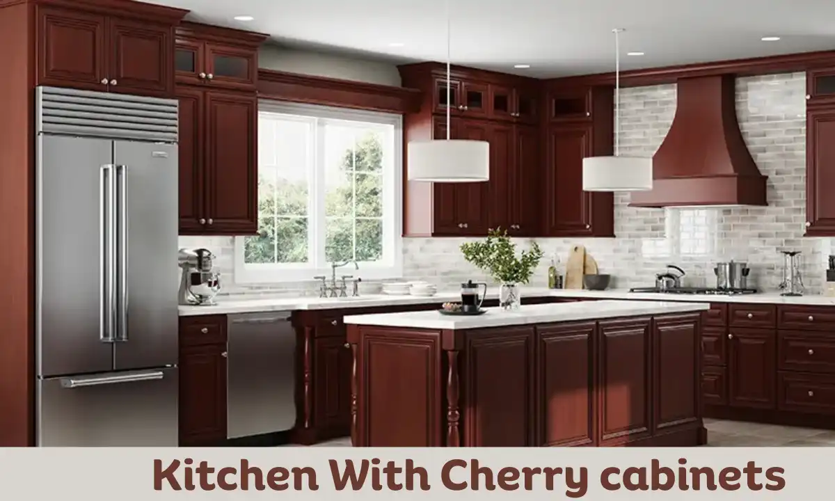 Kitchen with Cherry cabinets